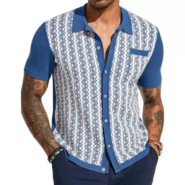 PJ PAUL JONES Men's Contrast 70s Vintage Polo Shirts Short Sleeve Knitwear