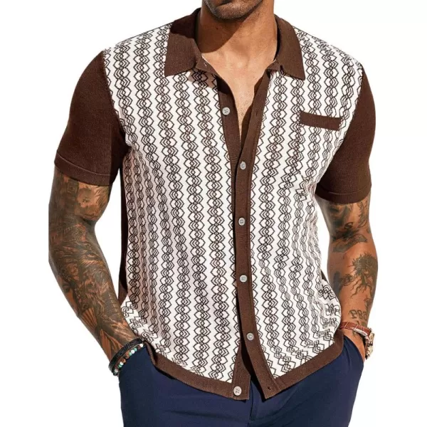 PJ PAUL JONES Men's Contrast 70s Vintage Polo Shirts Short Sleeve Knitwear