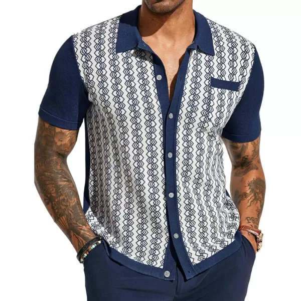 PJ PAUL JONES Men's Contrast 70s Vintage Polo Shirts Short Sleeve Knitwear