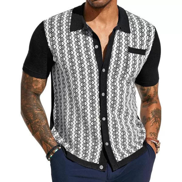 PJ PAUL JONES Men's Contrast 70s Vintage Polo Shirts Short Sleeve Knitwear