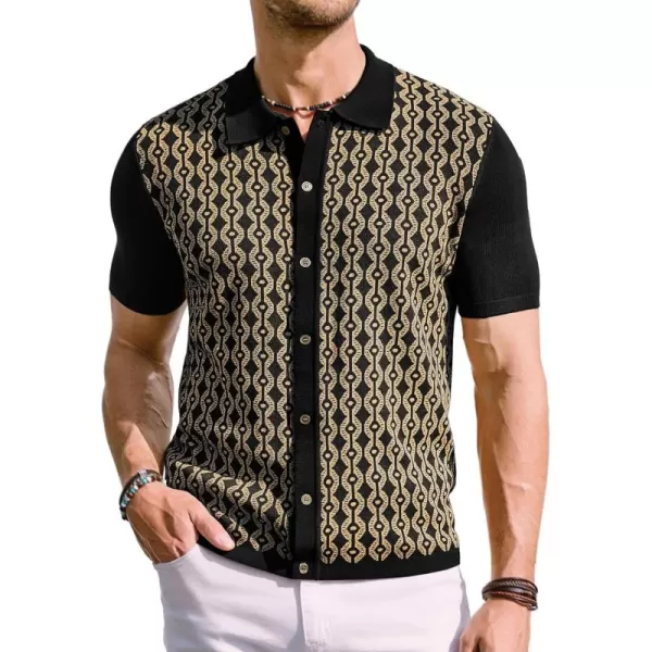 PJ PAUL JONES Men's Contrast 70s Vintage Polo Shirts Short Sleeve Knitwear