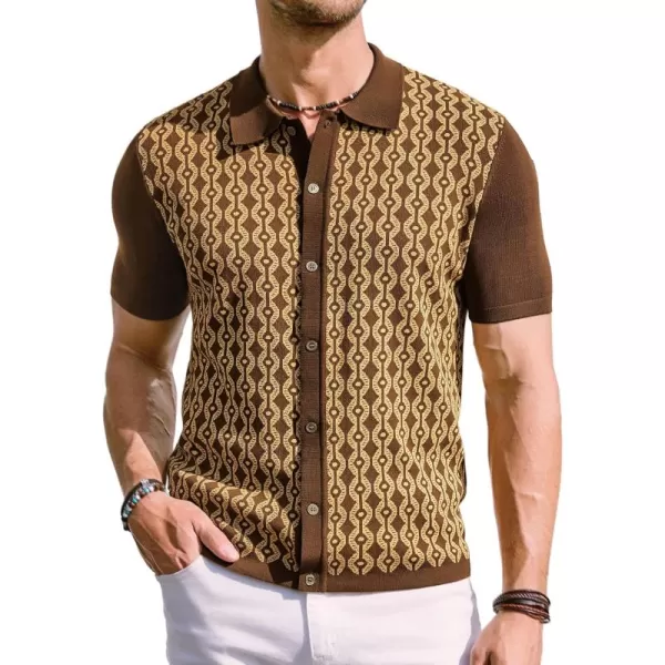 PJ PAUL JONES Men's Contrast 70s Vintage Polo Shirts Short Sleeve Knitwear