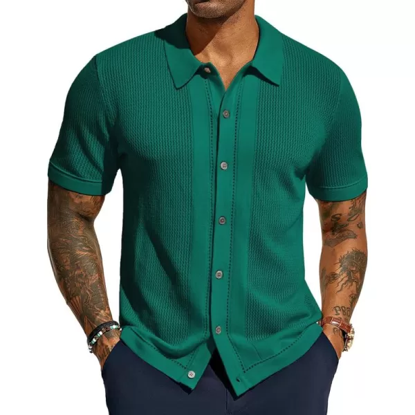 PJ PAUL JONES Mens Knit Polo Shirts Short Sleeve Vintage Button Down Shirt Casual Beah Tops