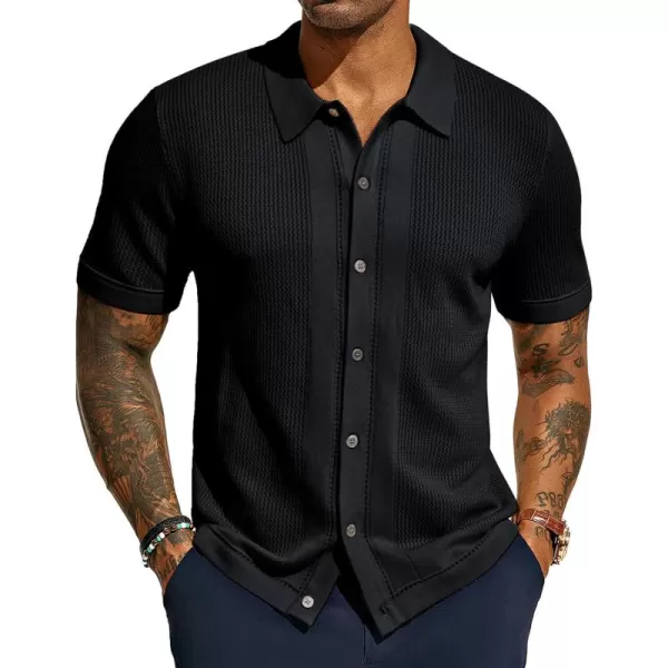 PJ PAUL JONES Mens Knit Polo Shirts Short Sleeve Vintage Button Down Shirt Casual Beah Tops