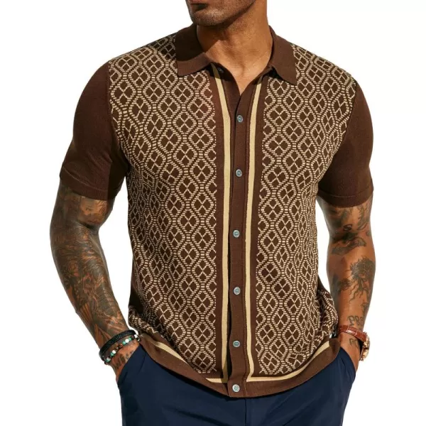 PJ PAUL JONES Men's Polo Shirts 70s Vintage Shirts Contrast Knitted Polo Shirts
