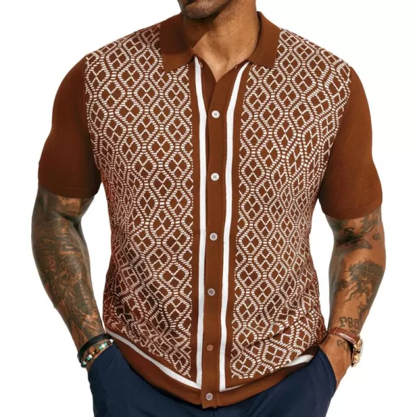 PJ PAUL JONES Men's Polo Shirts 70s Vintage Shirts Contrast Knitted Polo Shirts