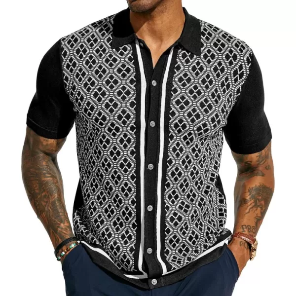 PJ PAUL JONES Men's Polo Shirts 70s Vintage Shirts Contrast Knitted Polo Shirts