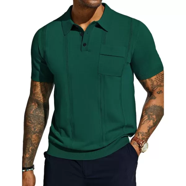 PJ PAUL JONES Mens Polo Shirts Short Sleeve Summer Knit Polo Shirt with Chest Pocket