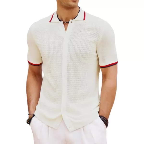 PJ PAUL JONES Mens Summer Breathable Lightweight Golf Shirts Knitting Stretchy Polo Shirts