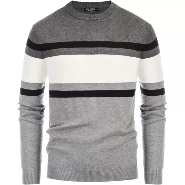 PJ Paul Jones Mens Striped Pullover Sweater Crewneck Contrast Fine Knitted Sweaters