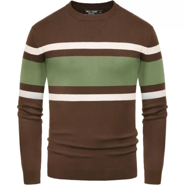 PJ Paul Jones Mens Striped Pullover Sweater Crewneck Contrast Fine Knitted Sweaters