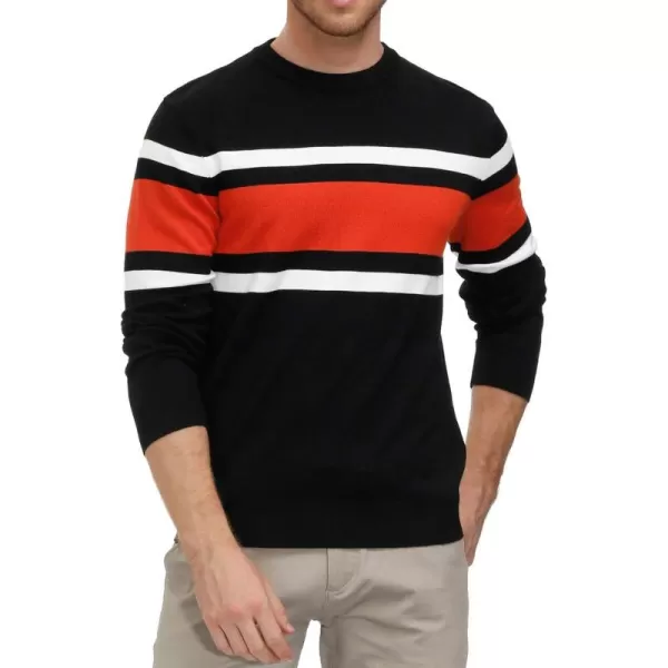 PJ Paul Jones Mens Striped Pullover Sweater Crewneck Contrast Fine Knitted Sweaters