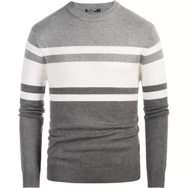 PJ Paul Jones Mens Striped Pullover Sweater Crewneck Contrast Fine Knitted Sweaters