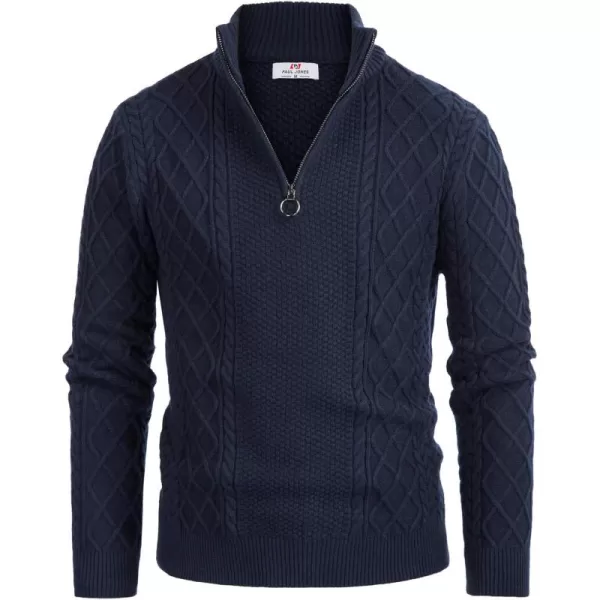 PJ Paul Jones Men's Casual Quarter-Zip Sweaters Cable Knit Thermal Pullover