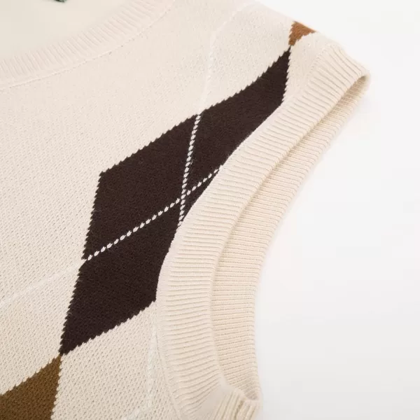 PJ PAUL JONES Men's Soft Argyle Sweater Vest Slim Fit V-Neck Knitted Pullover Vest