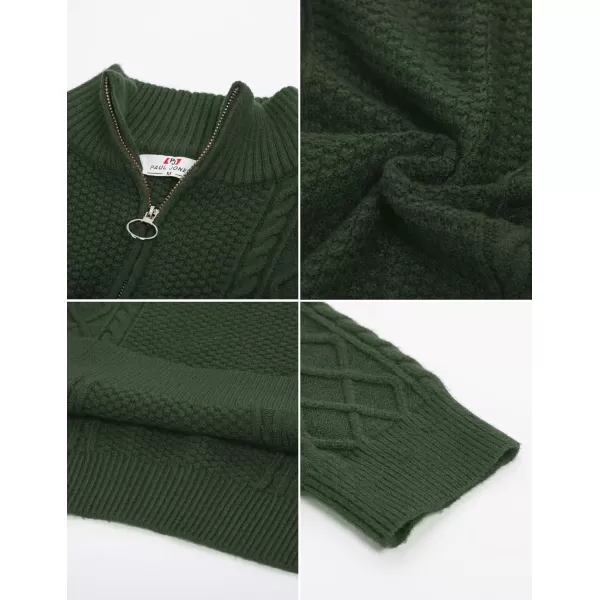PJ Paul Jones Men's Casual Quarter-Zip Sweaters Cable Knit Thermal Pullover