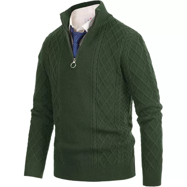 PJ Paul Jones Men's Casual Quarter-Zip Sweaters Cable Knit Thermal Pullover
