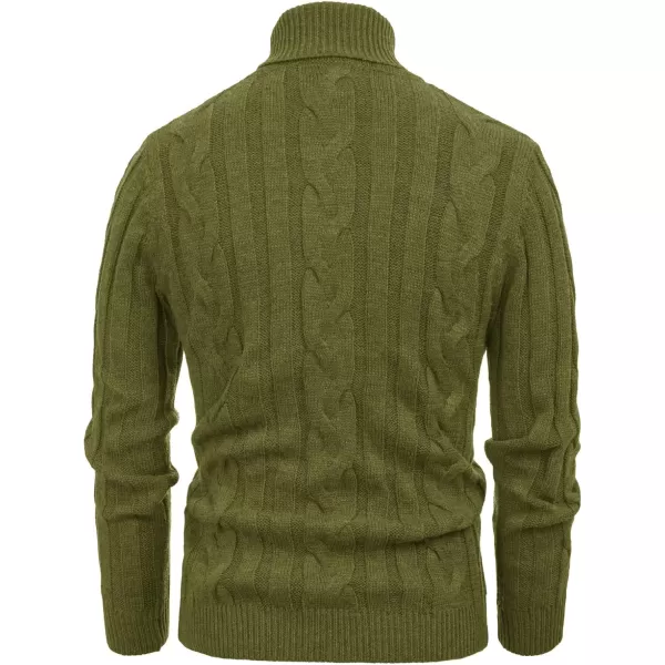 PJ Paul Jones Men's Casual Turtleneck Sweaters Cable Knit Thermal Pullover Sweater