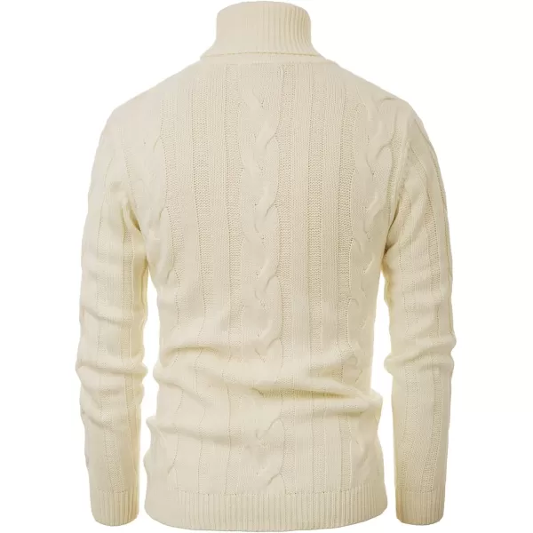 PJ Paul Jones Men's Casual Turtleneck Sweaters Cable Knit Thermal Pullover Sweater