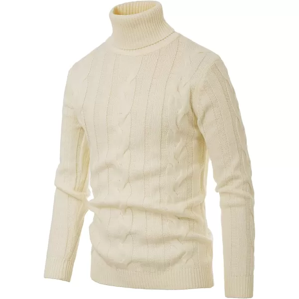 PJ Paul Jones Men's Casual Turtleneck Sweaters Cable Knit Thermal Pullover Sweater