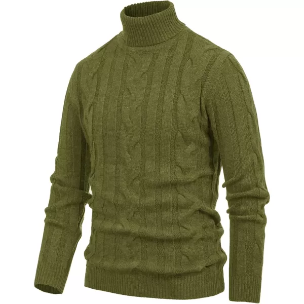 PJ Paul Jones Men's Casual Turtleneck Sweaters Cable Knit Thermal Pullover Sweater
