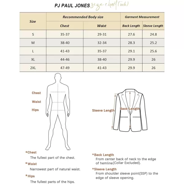 PJ PAUL JONES Mens Blazer Casual Sport Coat Two Buttons Lightweight Business Sport Jacket
