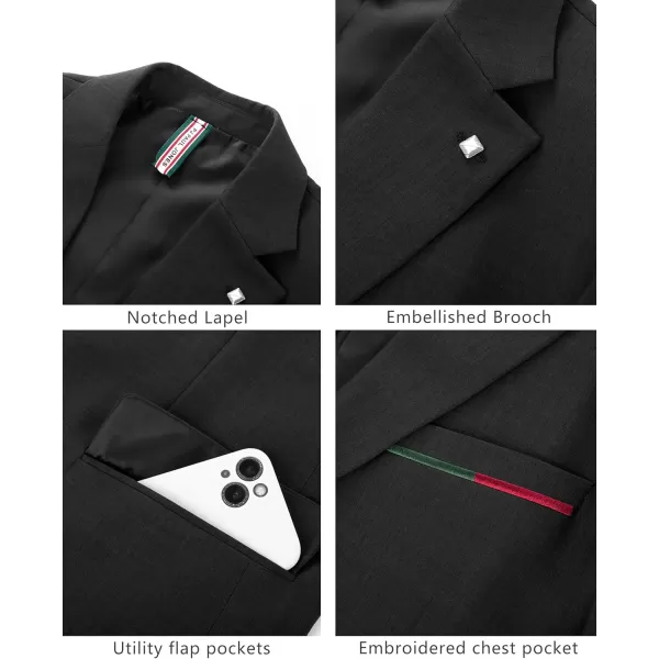 PJ PAUL JONES Mens Blazer Lightweight Sport Coats Casual Two Buttons Notched Lapel Suit Jacket with Removable Brooch