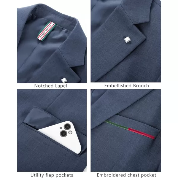 PJ PAUL JONES Mens Blazer Lightweight Sport Coats Casual Two Buttons Notched Lapel Suit Jacket with Removable Brooch