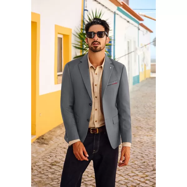 PJ PAUL JONES Mens Blazer Lightweight Sport Coats Casual Two Buttons Notched Lapel Suit Jacket with Removable Brooch