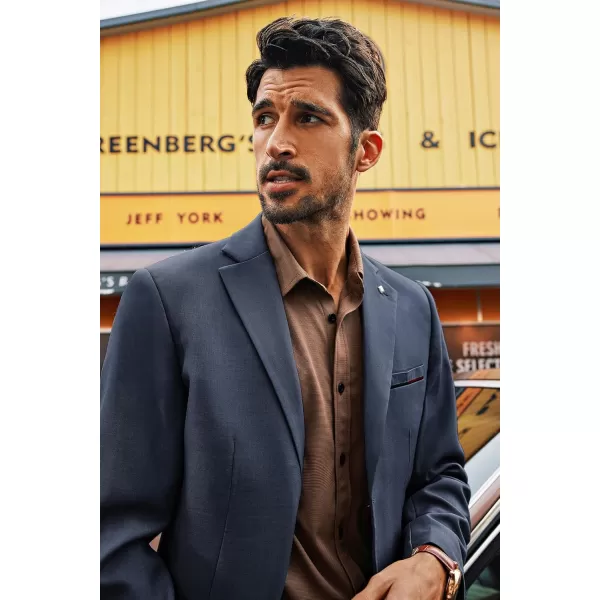 PJ PAUL JONES Mens Blazer Lightweight Sport Coats Casual Two Buttons Notched Lapel Suit Jacket with Removable Brooch