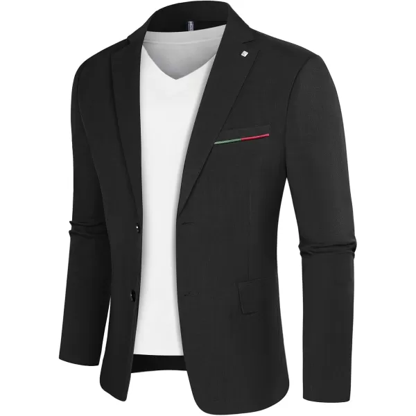 PJ PAUL JONES Mens Blazer Lightweight Sport Coats Casual Two Buttons Notched Lapel Suit Jacket with Removable Brooch