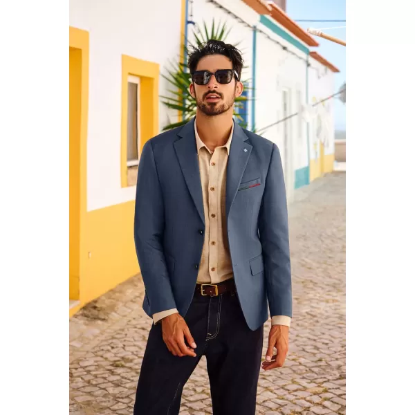 PJ PAUL JONES Mens Blazer Lightweight Sport Coats Casual Two Buttons Notched Lapel Suit Jacket with Removable Brooch