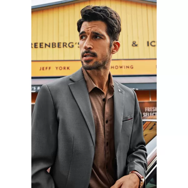 PJ PAUL JONES Mens Blazer Lightweight Sport Coats Casual Two Buttons Notched Lapel Suit Jacket with Removable Brooch