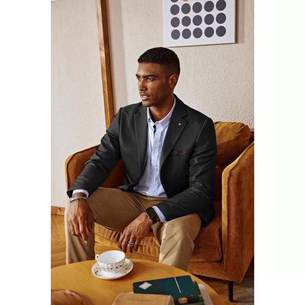 PJ PAUL JONES Mens Blazer Lightweight Sport Coats Casual Two Buttons Notched Lapel Suit Jacket with Removable Brooch