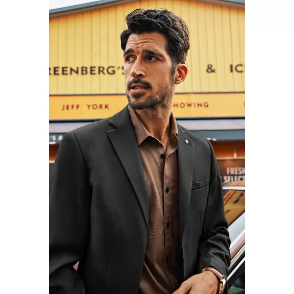 PJ PAUL JONES Mens Blazer Lightweight Sport Coats Casual Two Buttons Notched Lapel Suit Jacket with Removable Brooch