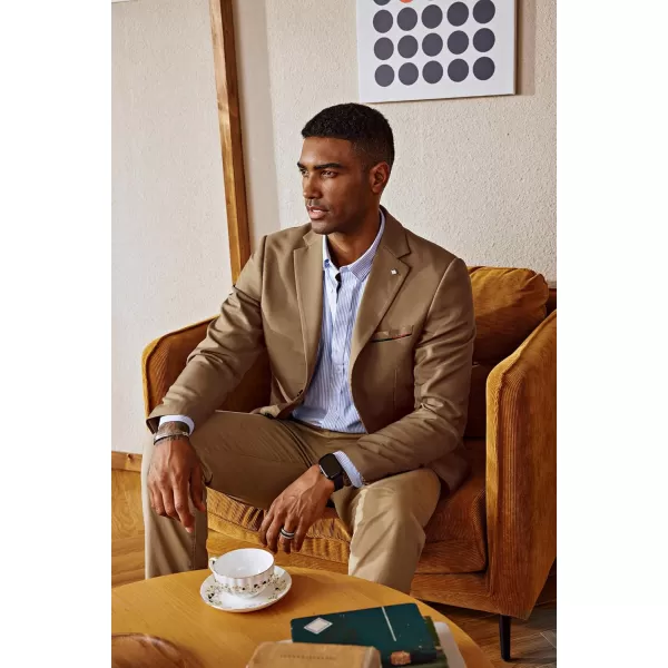 PJ PAUL JONES Mens Blazer Lightweight Sport Coats Casual Two Buttons Notched Lapel Suit Jacket with Removable Brooch