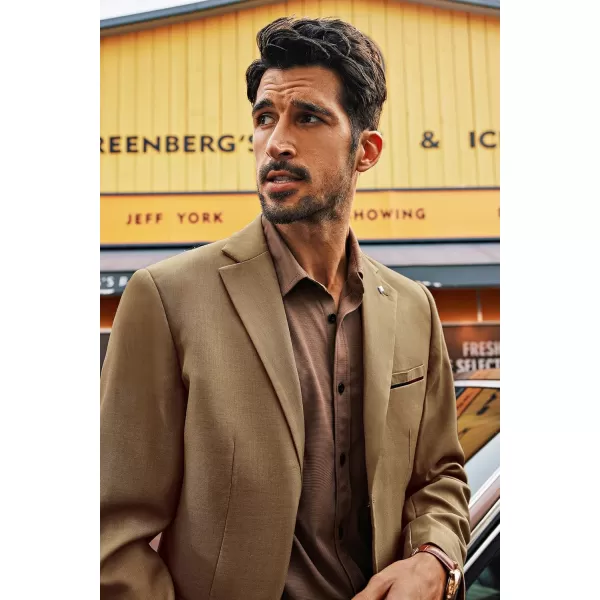 PJ PAUL JONES Mens Blazer Lightweight Sport Coats Casual Two Buttons Notched Lapel Suit Jacket with Removable Brooch