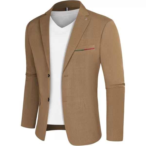 PJ PAUL JONES Mens Blazer Lightweight Sport Coats Casual Two Buttons Notched Lapel Suit Jacket with Removable Brooch