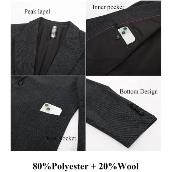 PJ PAUL JONES Mens British Wool Blend Blazer Two Button Vintage Tweed Sport Jacket