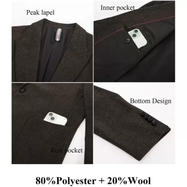 PJ PAUL JONES Mens British Wool Blend Blazer Two Button Vintage Tweed Sport Jacket