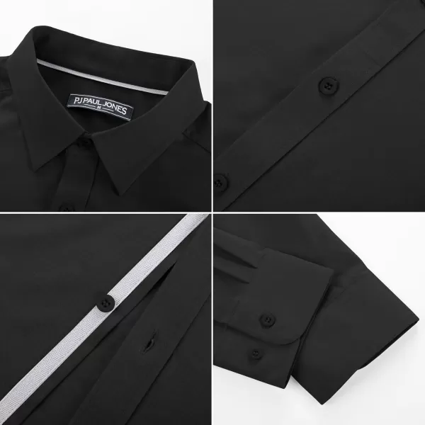 PJ PAUL JONES Mens Dress Shirts Wrinkle Free Stretch Button Down Shirt Casual Long Sleeve Business Shirts