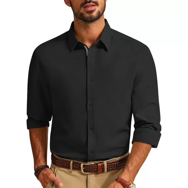 PJ PAUL JONES Mens Dress Shirts Wrinkle Free Stretch Button Down Shirt Casual Long Sleeve Business Shirts