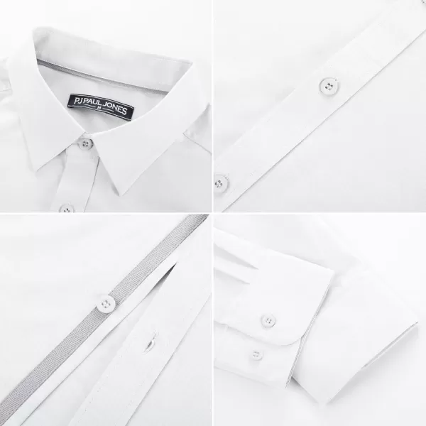 PJ PAUL JONES Mens Dress Shirts Wrinkle Free Stretch Button Down Shirt Casual Long Sleeve Business Shirts