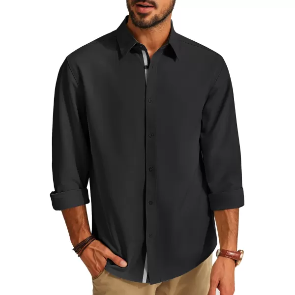 PJ PAUL JONES Mens Dress Shirts Wrinkle Free Stretch Button Down Shirt Casual Long Sleeve Business Shirts