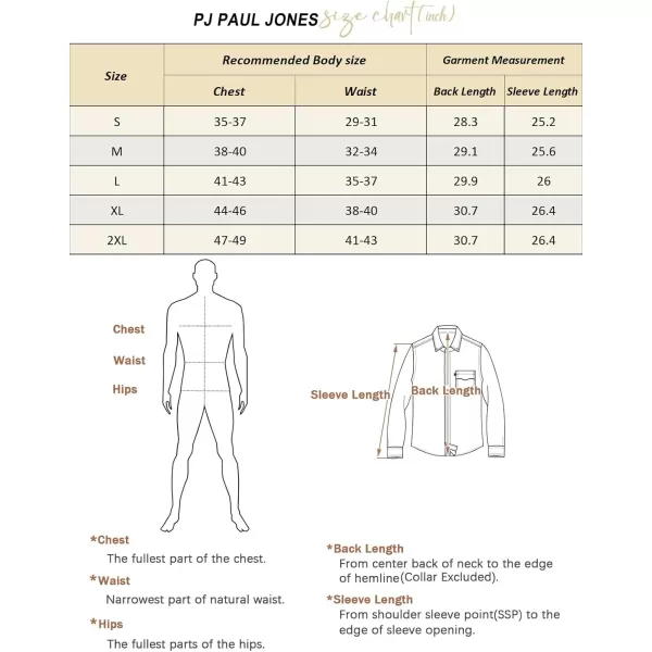PJ PAUL JONES Men's Linen Shirts Casual Button Down Long Sleeve Shirt Lightweight Beach Shirt with Pocket