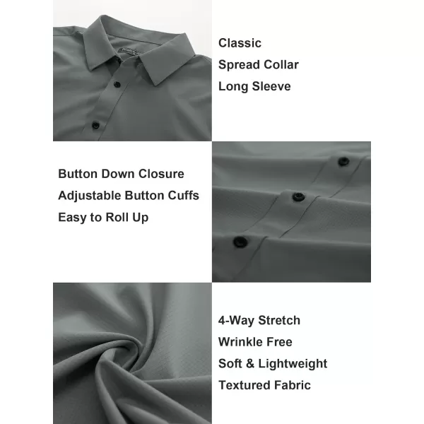 PJ PAUL JONES Mens Long Sleeve Button Down Shirts Wrinkle Free Stretch Untucked Dress Shirts Business Casual Shirt