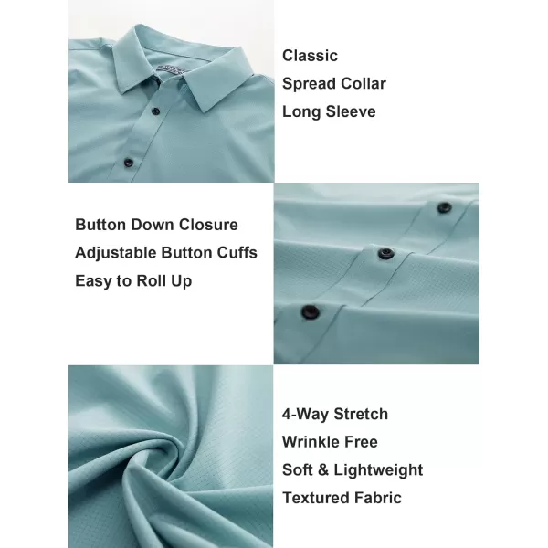 PJ PAUL JONES Mens Long Sleeve Button Down Shirts Wrinkle Free Stretch Untucked Dress Shirts Business Casual Shirt