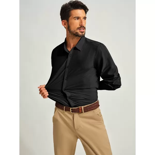 PJ PAUL JONES Mens Long Sleeve Button Down Shirts Wrinkle Free Stretch Untucked Dress Shirts Business Casual Shirt
