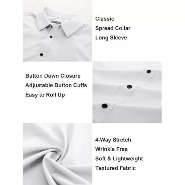 PJ PAUL JONES Mens Long Sleeve Button Down Shirts Wrinkle Free Stretch Untucked Dress Shirts Business Casual Shirt