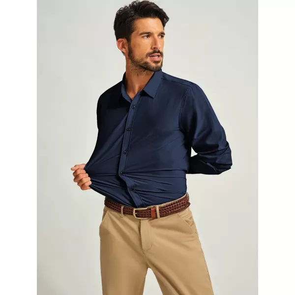 PJ PAUL JONES Mens Long Sleeve Button Down Shirts Wrinkle Free Stretch Untucked Dress Shirts Business Casual Shirt